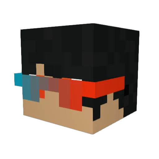 Quazarity Minecraft avatar head, 3D render