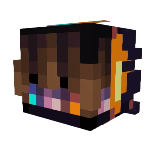 Quazarkiller Minecraft avatar head, 3D render