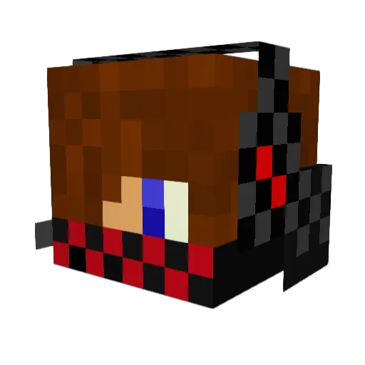 QubaG Minecraft avatar head, 3D render
