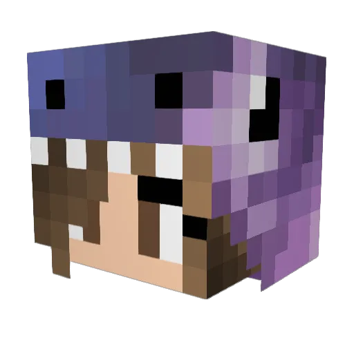 Qubano Minecraft avatar head, 3D render