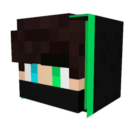 Qubixz319 Minecraft avatar head, 3D render