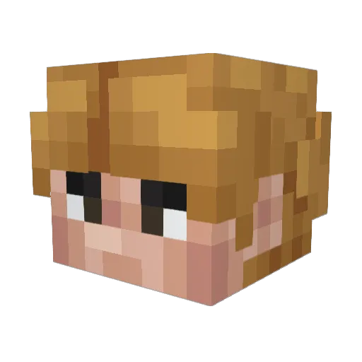 Qudeso Minecraft avatar head, 3D render