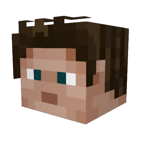 Qudi0 Minecraft avatar head, 3D render