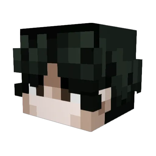 Que Minecraft avatar head, 3D render