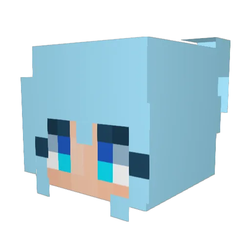QueBuenaPersona Minecraft avatar head, 3D render