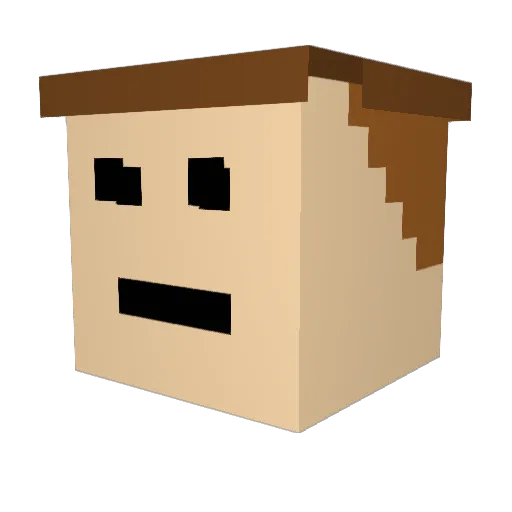 QueIqu_un Minecraft avatar head, 3D render