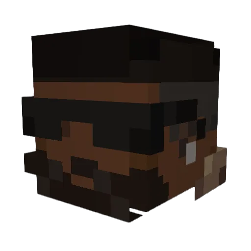 QueTipz Minecraft avatar head, 3D render