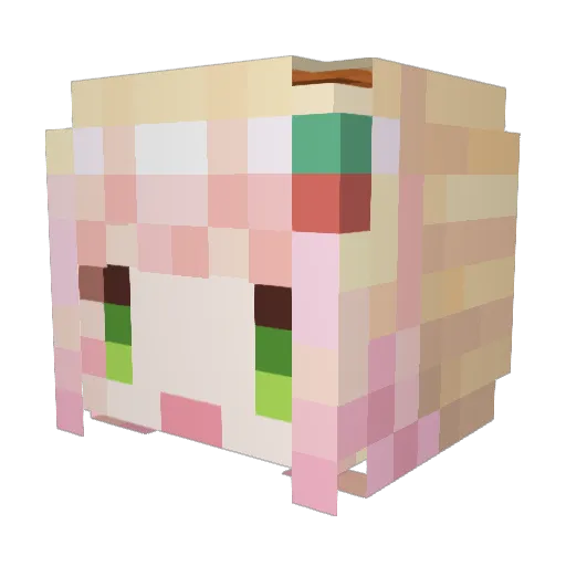 QueYaZi Minecraft avatar head, 3D render