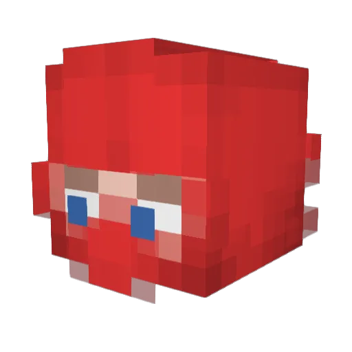 Quechulpa Minecraft avatar head, 3D render