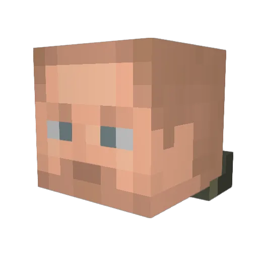 Queedo Minecraft avatar head, 3D render