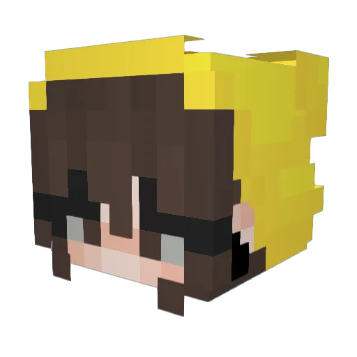 QueeliCuack Minecraft avatar head, 3D render