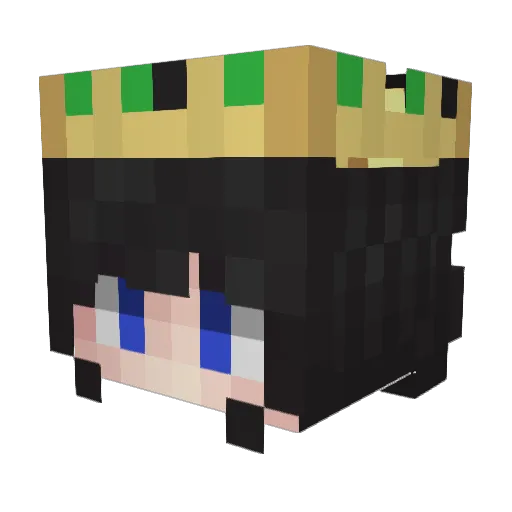 Queen687 Minecraft avatar head, 3D render
