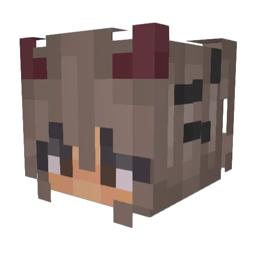 QueenAimz Minecraft avatar head, 3D render