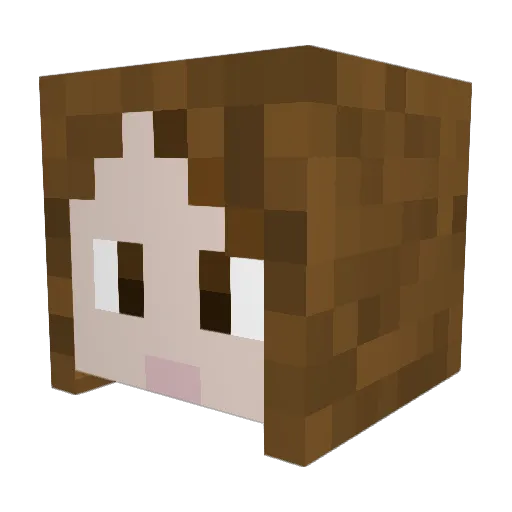 QueenAnjerika Minecraft avatar head, 3D render