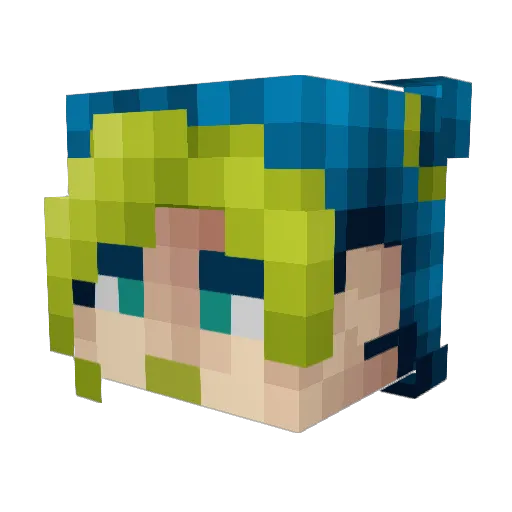 QueenAxgel Minecraft avatar head, 3D render
