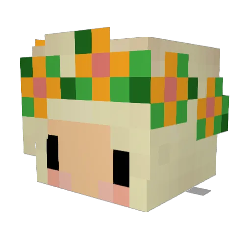 QueenBean_09 Minecraft avatar head, 3D render