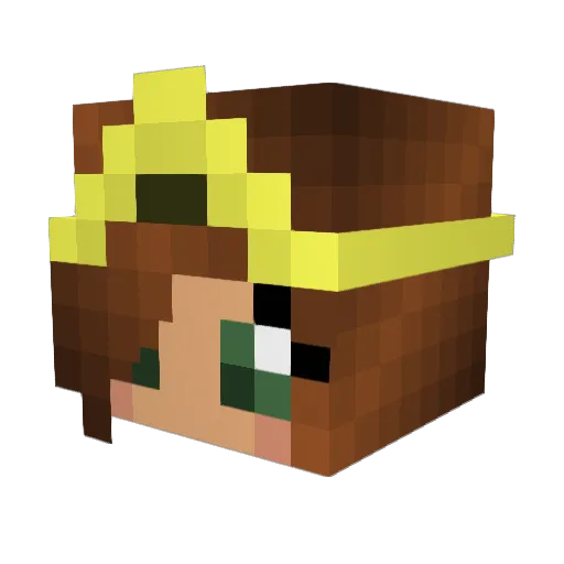 QueenBee77 Minecraft avatar head, 3D render