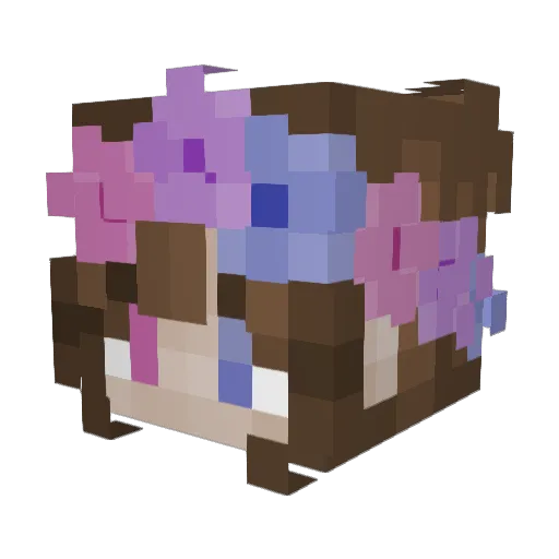 QueenBestGirl Minecraft avatar head, 3D render