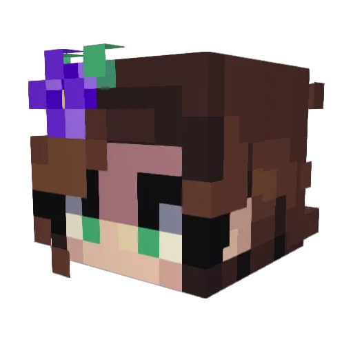 QueenBlossom_ Minecraft avatar head, 3D render