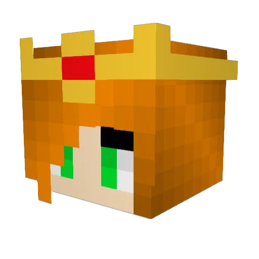 QueenCrafter Minecraft avatar head, 3D render