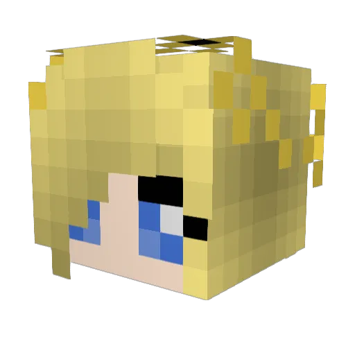 QueenEpona Minecraft avatar head, 3D render