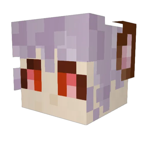 QueenFart Minecraft avatar head, 3D render