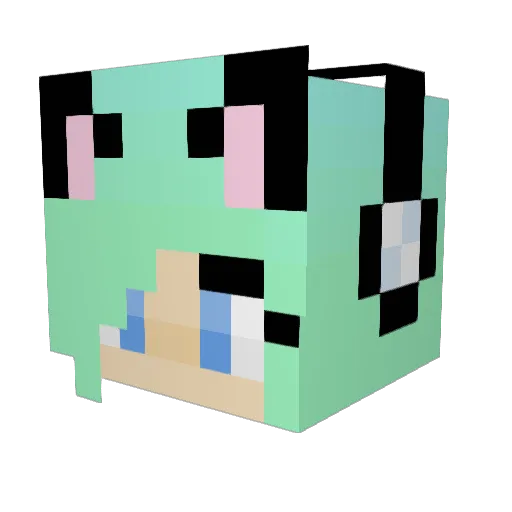 QueenFleur1 Minecraft avatar head, 3D render
