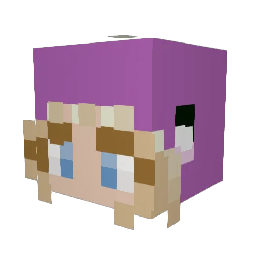 QueenMae Minecraft avatar head, 3D render