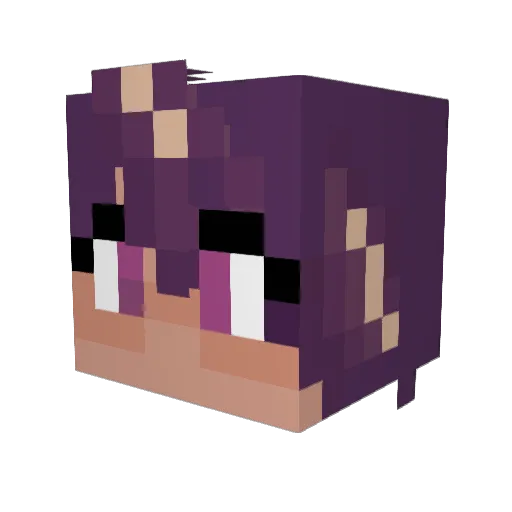 QueenMalikai Minecraft avatar head, 3D render