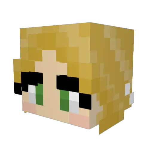 QueenMegBB8 Minecraft avatar head, 3D render