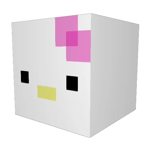 QueenMomoi Minecraft avatar head, 3D render
