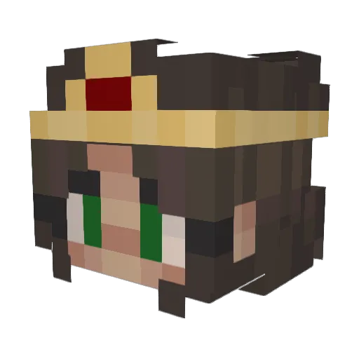 QueenNoir Minecraft avatar head, 3D render