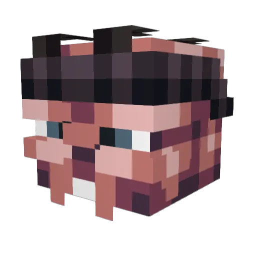 QueenObscene Minecraft avatar head, 3D render