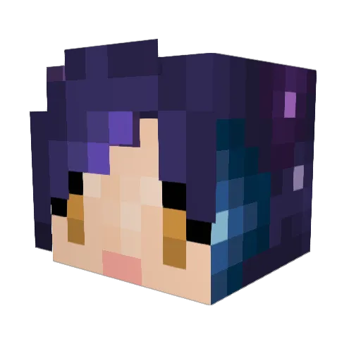 QueenOfGalaxy Minecraft avatar head, 3D render