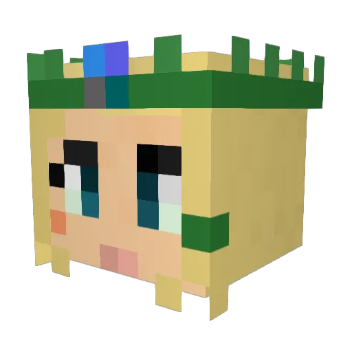 QueenOfHuntress Minecraft avatar head, 3D render