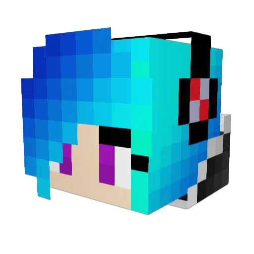 QueenOfStuff Minecraft avatar head, 3D render