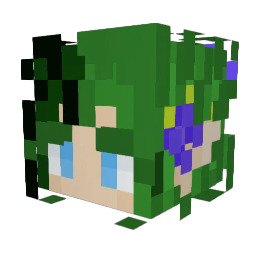 QueenPanda16 Minecraft avatar head, 3D render