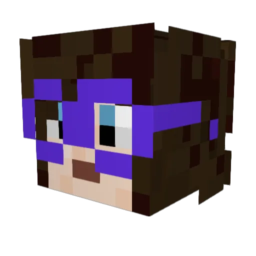 QueenPeas Minecraft avatar head, 3D render