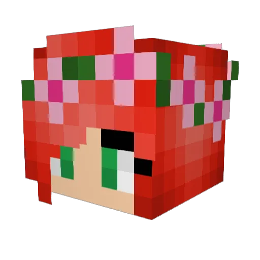 QueenPothos Minecraft avatar head, 3D render