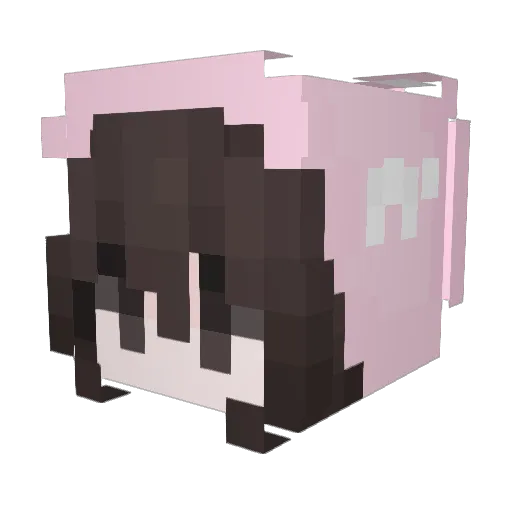 QueenRose4444_ Minecraft avatar head, 3D render