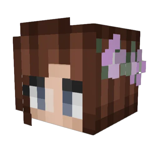 QueenSniffles Minecraft avatar head, 3D render