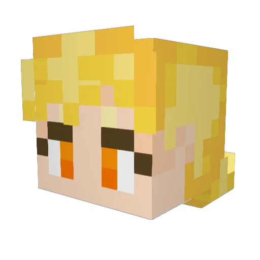QueenSonoko Minecraft avatar head, 3D render