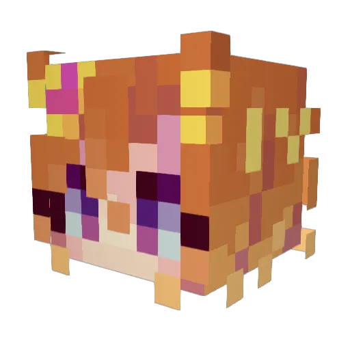 QueenSpoingus Minecraft avatar head, 3D render