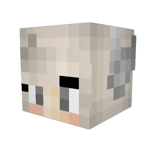 QueenTail Minecraft avatar head, 3D render