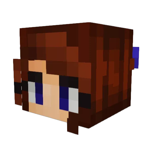 QueenWiFi Minecraft avatar head, 3D render