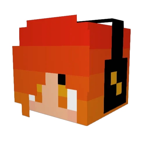 QueenYadi Minecraft avatar head, 3D render