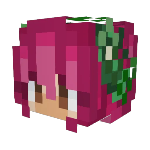 Queenbirby Minecraft avatar head, 3D render