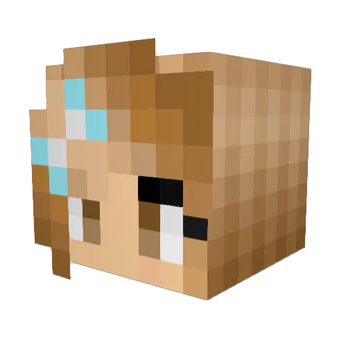 Queenfrizzy Minecraft avatar head, 3D render