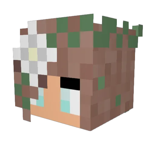 Queeni7 Minecraft avatar head, 3D render