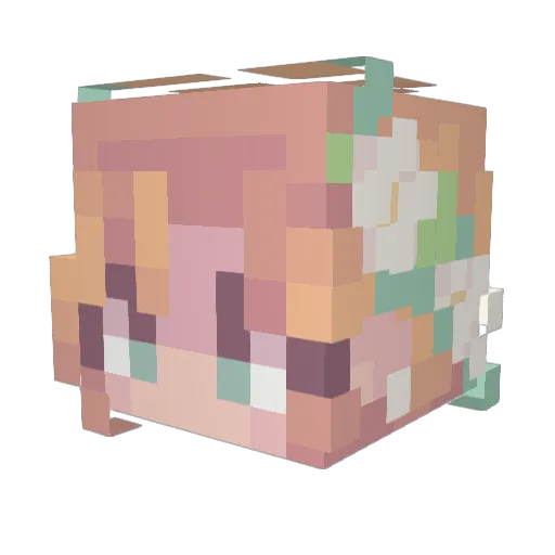 Queeni95 Minecraft avatar head, 3D render